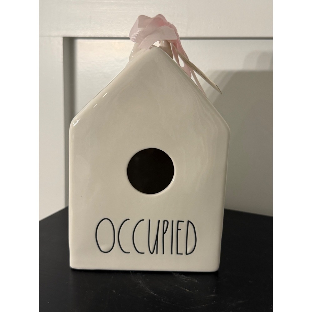 Rae Dunn Artisan Collection Occupied Ceramic Birdhouse White Farmhouse Decor